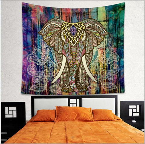 Toile Murale Mandala Éléphant - 7 Styles disponibles