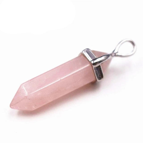 Pendentif Hexa "Tendresse" en Quartz Rose