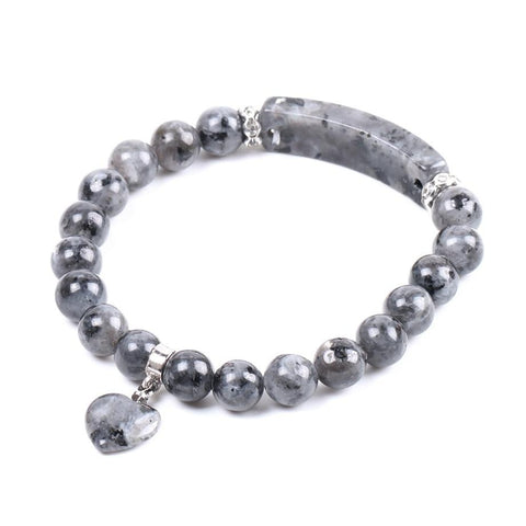 Bracelet Cœur "Protection Énergétique" en Larvikite