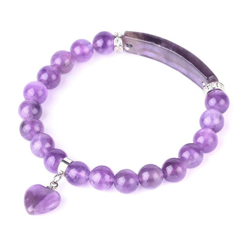 Bracelet Cœur "Humilité" en Améthyste