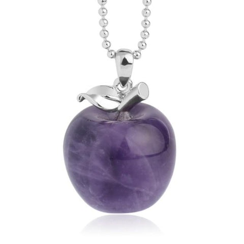 Pendentif Pomme "Humilité" en Améthyste