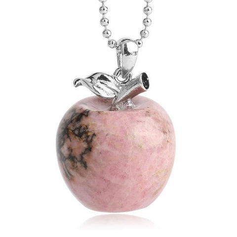 Pendentif Pomme "Équilibre et Stabilité" en Rhodonite