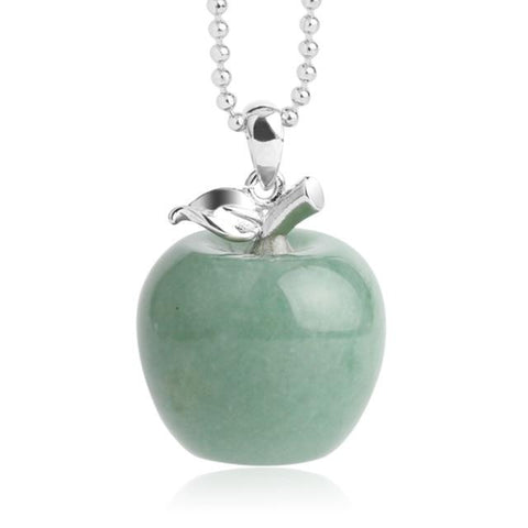 Pendentif Pomme "Connaissance" en Aventurine Verte