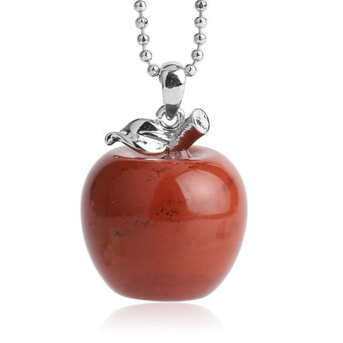 Pendentif Pomme "Anti-stress" en Jaspe Rouge