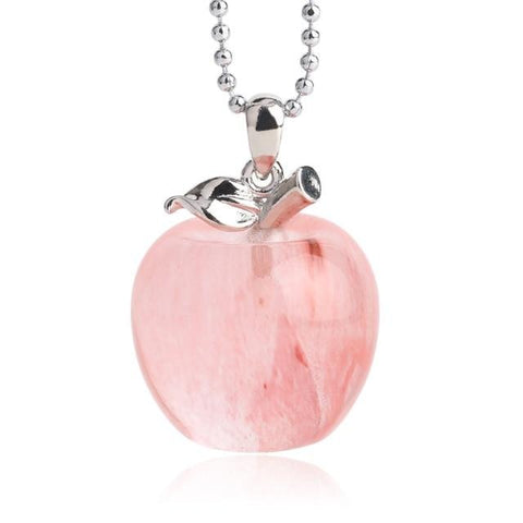 Pendentif Pomme "Apaisement" en Tourmaline Rose
