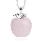 Pendentif Pomme "Tendresse" en Quartz Rose