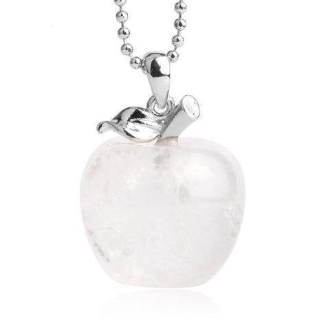 Pendentif Pomme "Amplification Énergétique" en Cristal de Roche
