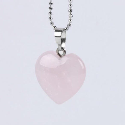 Pendentif Cœur "Tendresse" en Quartz Rose