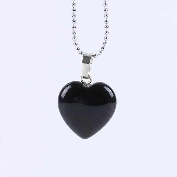 Pendentif Cœur En Onyx Noir Et Argent 925/1000 - Poinçonné - Neuf Avec étiquette G336