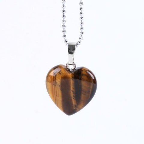 Pendentif Cœur "Confiance et Protection" en Œil de Tigre