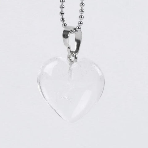 Pendentif Cœur "Amplification Énergétique" en Cristal de Roche