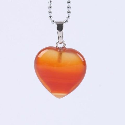 Pendentif Cœur "Renforcement" en Cornaline