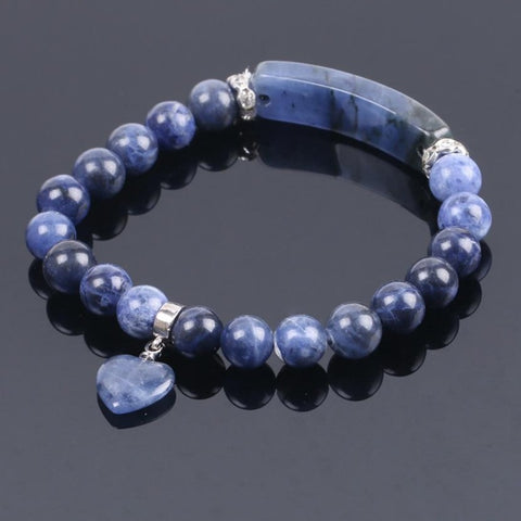 Bracelet Cœur "Stabilité" en Sodalite