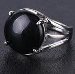 Bague Ronde "Force et instinct" en Agate Noire