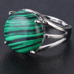 Bague Ronde "Persuasion" en Malachite