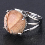 Bague Ronde "Patience" en Jaspe Paysage