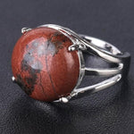 Bague Ronde "Anti-stress" en Jaspe Rouge