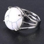 Bague Ronde "Stabilisation" en Howlite