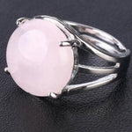 Bague Ronde "Tendresse" en Quartz Rose