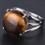 Bague Ronde "Confiance et Protection" en Œil de Tigre