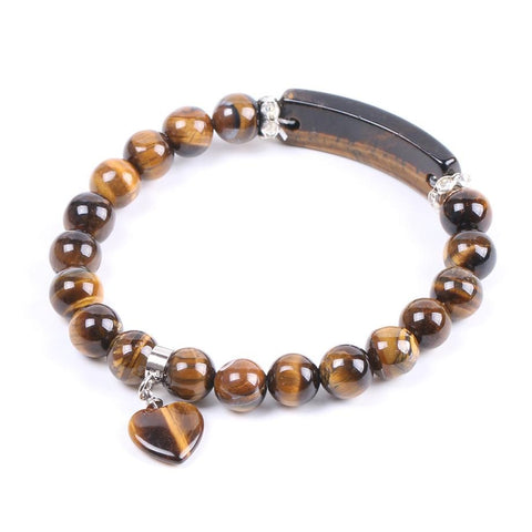 Bracelet Cœur "Confiance et Protection" en Œil de Tigre