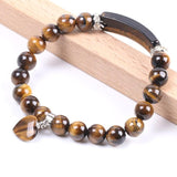 Bracelet Cœur "Confiance et Protection" en Œil de Tigre