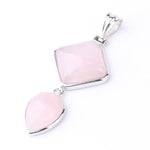 Pendentif Goutte & Losange "Tendresse" en Quartz Rose