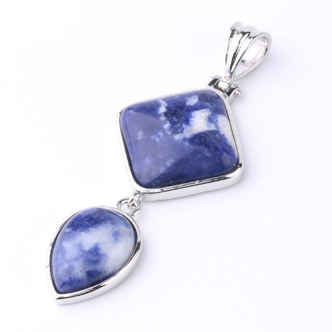 Pendentif Goutte & Losange "Stabilité" en Sodalite