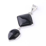 Pendentif Goutte & Losange "Enracinement" en Onyx