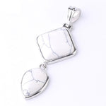 Pendentif Goutte & Losange "Stabilisation" en Howlite