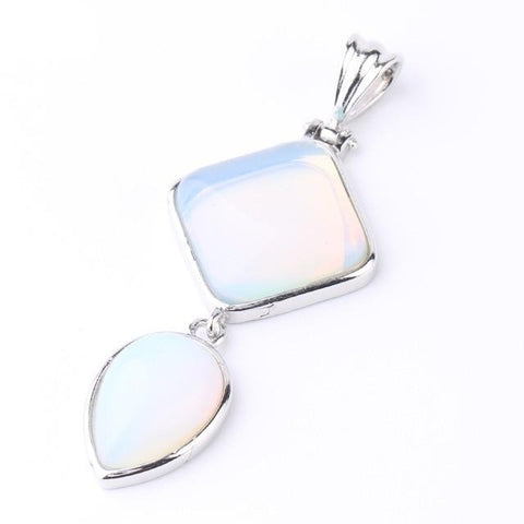 Pendentif Goutte & Losange "Douceur" en Opale