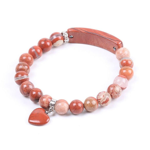 Bracelet Cœur "Anti-stress" en Jaspe Rouge