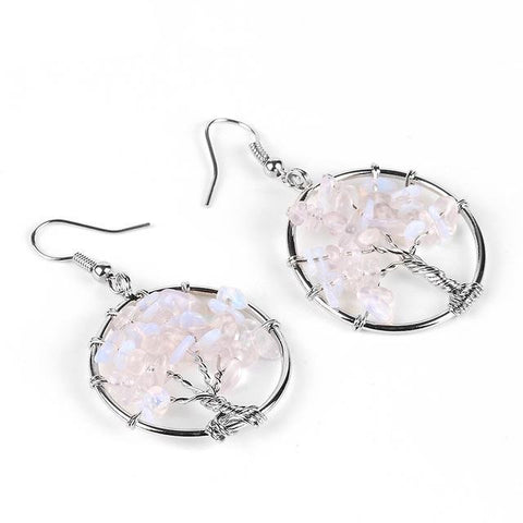 Boucles d'Oreilles Arbre de vie "Douceur" en Opale