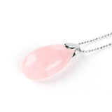 Pendentif Goutte "Tendresse" en Quartz Rose