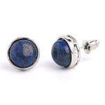Boucles d'Oreilles demi rond "Regain de Confiance" en Lapis Lazuli