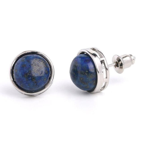 Boucles d'Oreilles demi rond "Regain de Confiance" en Lapis Lazuli