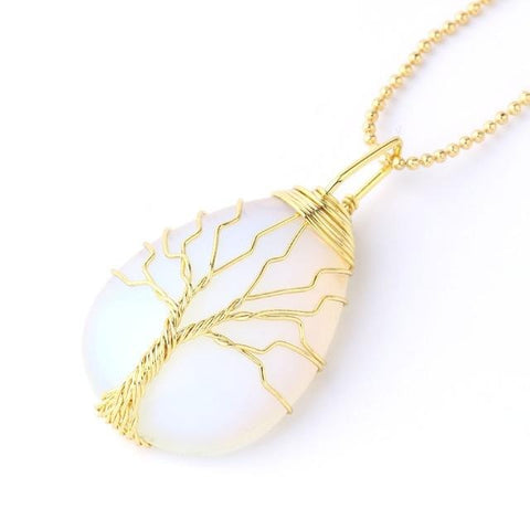 Pendentif Roulé Arbre de Vie "Douceur" en Opale
