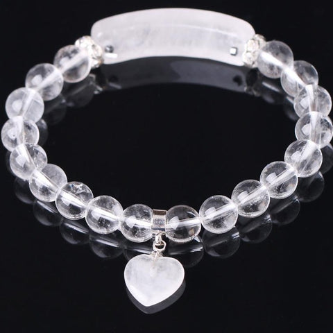 Bracelet Cœur "Amplification Énergétique" en Cristal de Roche