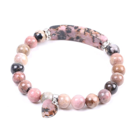 Bracelet Cœur "Équilibre et Stabilité" en Rhodonite