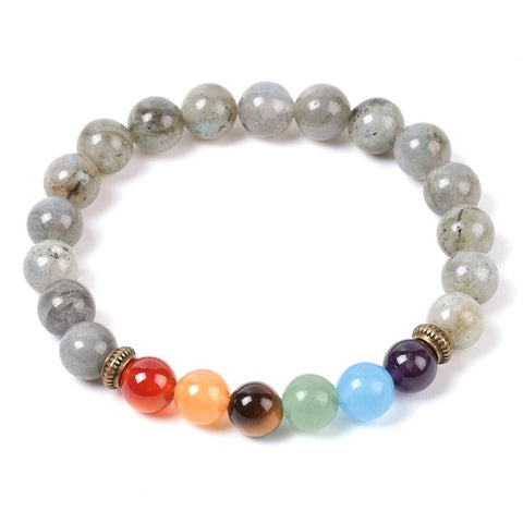 Bracelet "Protection et Guérison" 7 Chakras en Labradorite