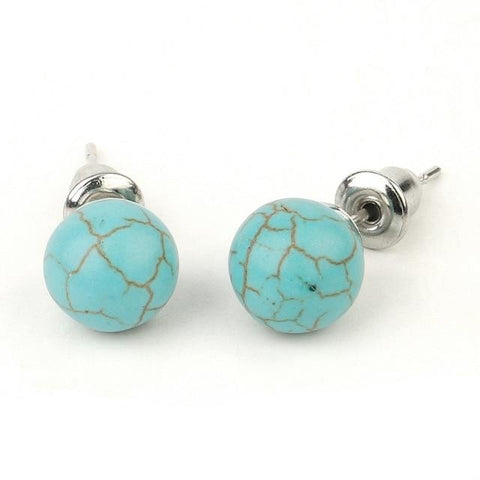 Boucles d'Oreilles ronde "Équilibre" en Turquoise