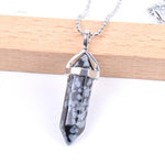 Pendentif Hexa "Libération" en Obsidienne Neige