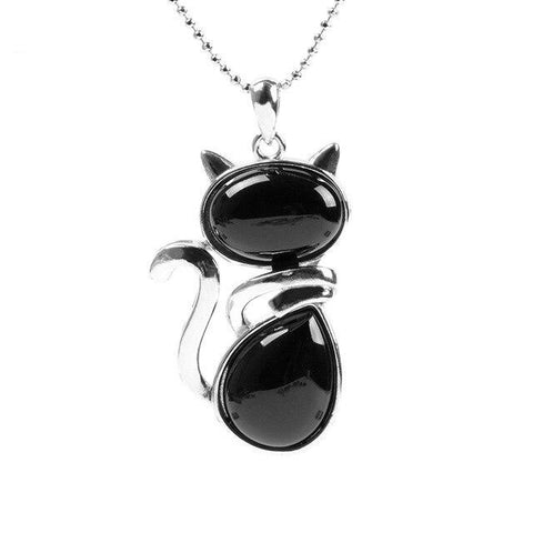 Pendentif Chat "Enracinement" en Onyx