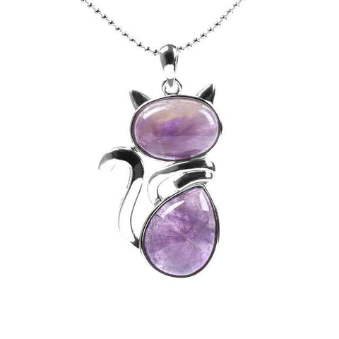 Pendentif Chat "Humilité" en Améthyste