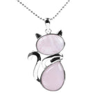 Pendentif Chat "Tendresse" en Quartz Rose