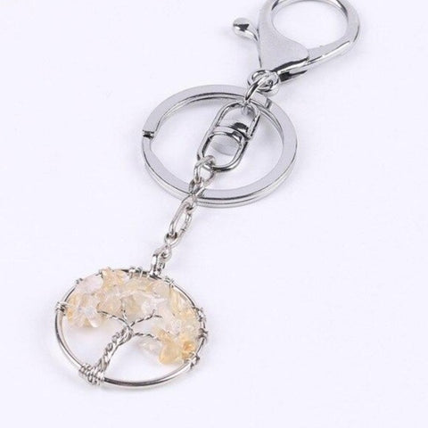 Porte-Clés Arbre de Vie "Joie de Vivre" en Citrine