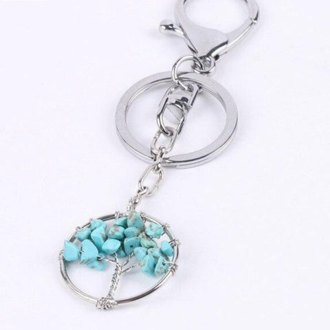 Porte-Clés Arbre de Vie "Équilibre" en Turquoise