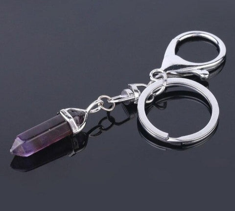 Porte-clé Hexa "Humilité" en Améthyste