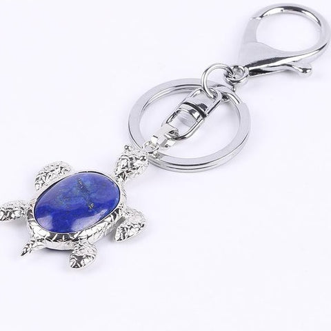 Porte-Clé Tortue "Regain de Confiance" en Lapis Lazuli