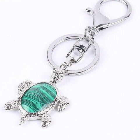 Porte-Clé Tortue "Persuasion" en Malachite